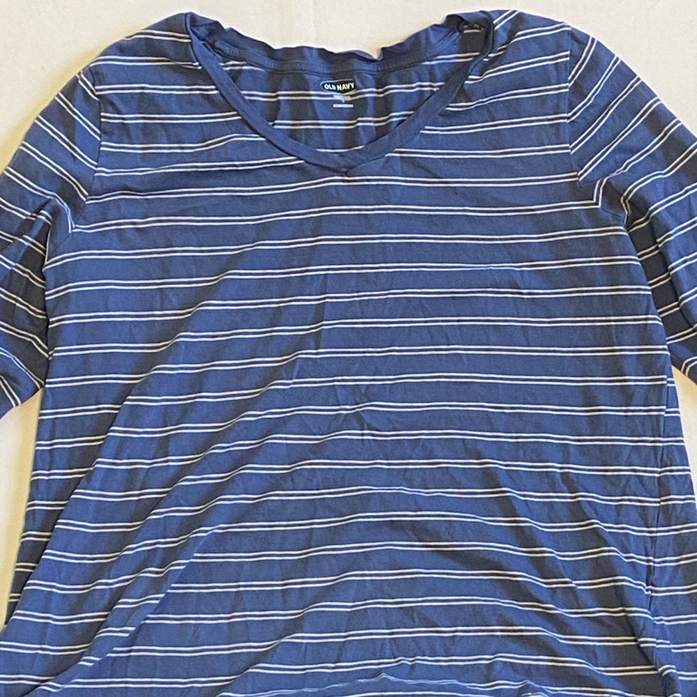 Blue and white striped long sleeve tee Old Navy